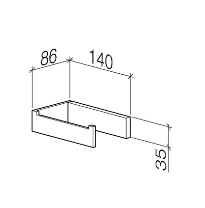 Dornbracht Mem closetrolhouder / toiletpapierhouder zonder klep, platina