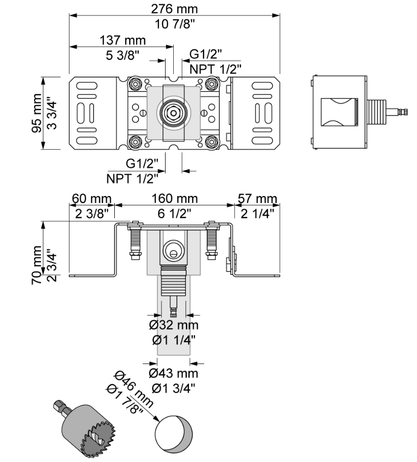 Vola S20V inbouwstopkraan 1/2"