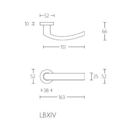 BASIC LBXIV Deurkrukken op ronde rozet PVD Koper