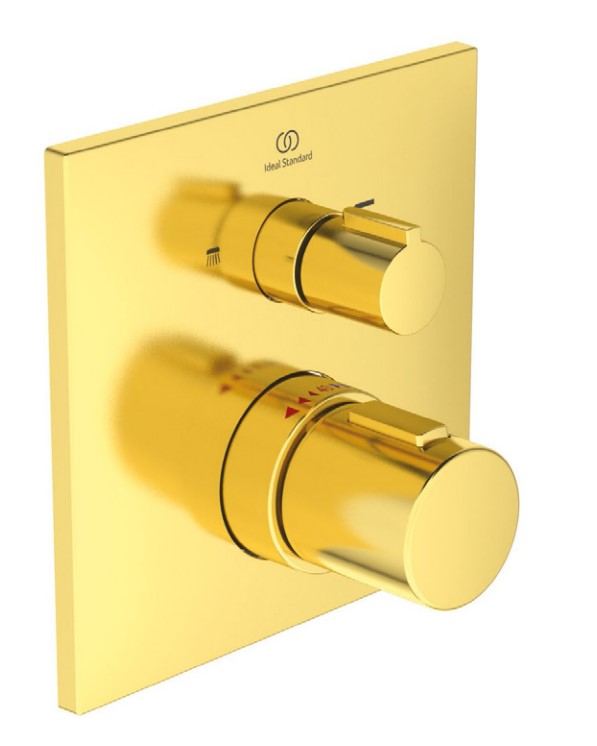 Ideal Standard CeraTherm C100 inbouw thermostatische baddouchekraan met omstel, brushed gold