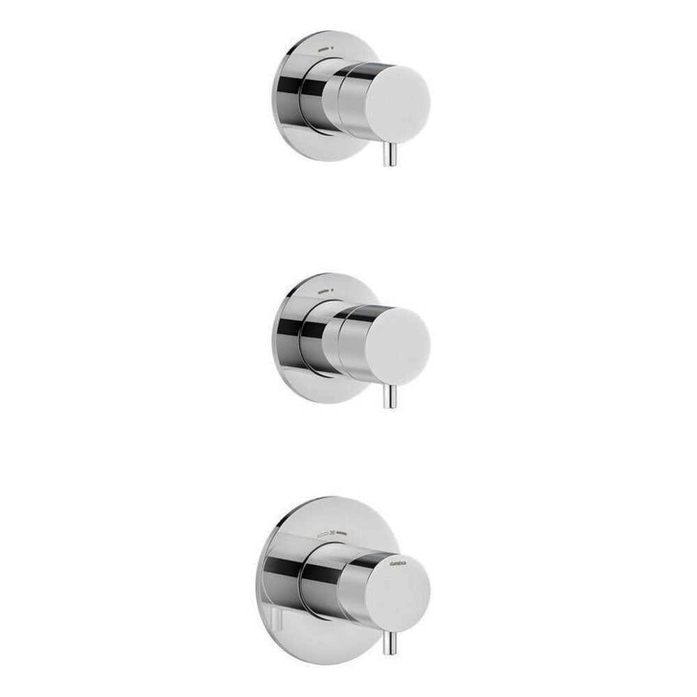 Damixa Silhouet inbouw douchethermostaatset met 2 stopkranen, complete set, chroom uitvoering