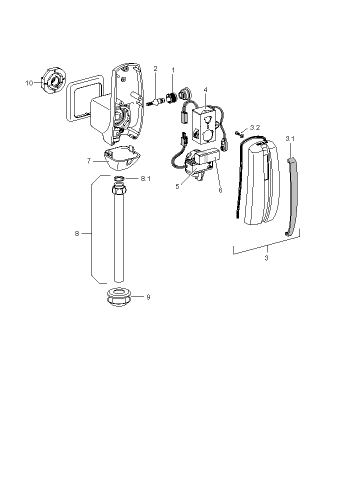 Geberit spoelsystemen urinoirstuursysteem, wateraansluiting achter chroom mat