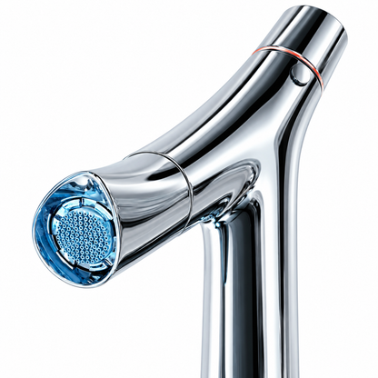 Hansgrohe AXOR Starck Organic 2-greeps-wastafelkraan 240 met verhoogd kraanhuis met EcoSmart, chroom