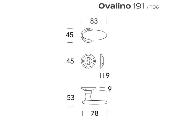 Ovalino Reguitti antico verouderd brons rustiek ovale deurkrukken