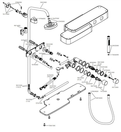 Hansgrohe Axor Bouroullec Showerpipe opbouw doucheset + planchet wit en chroom 