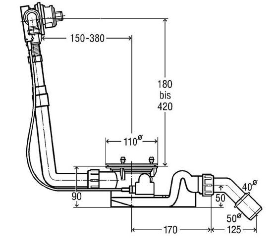 Viega Rotaplex trio vulcombinatie inbouwdeel voor afvoer 90mm standaard 491383