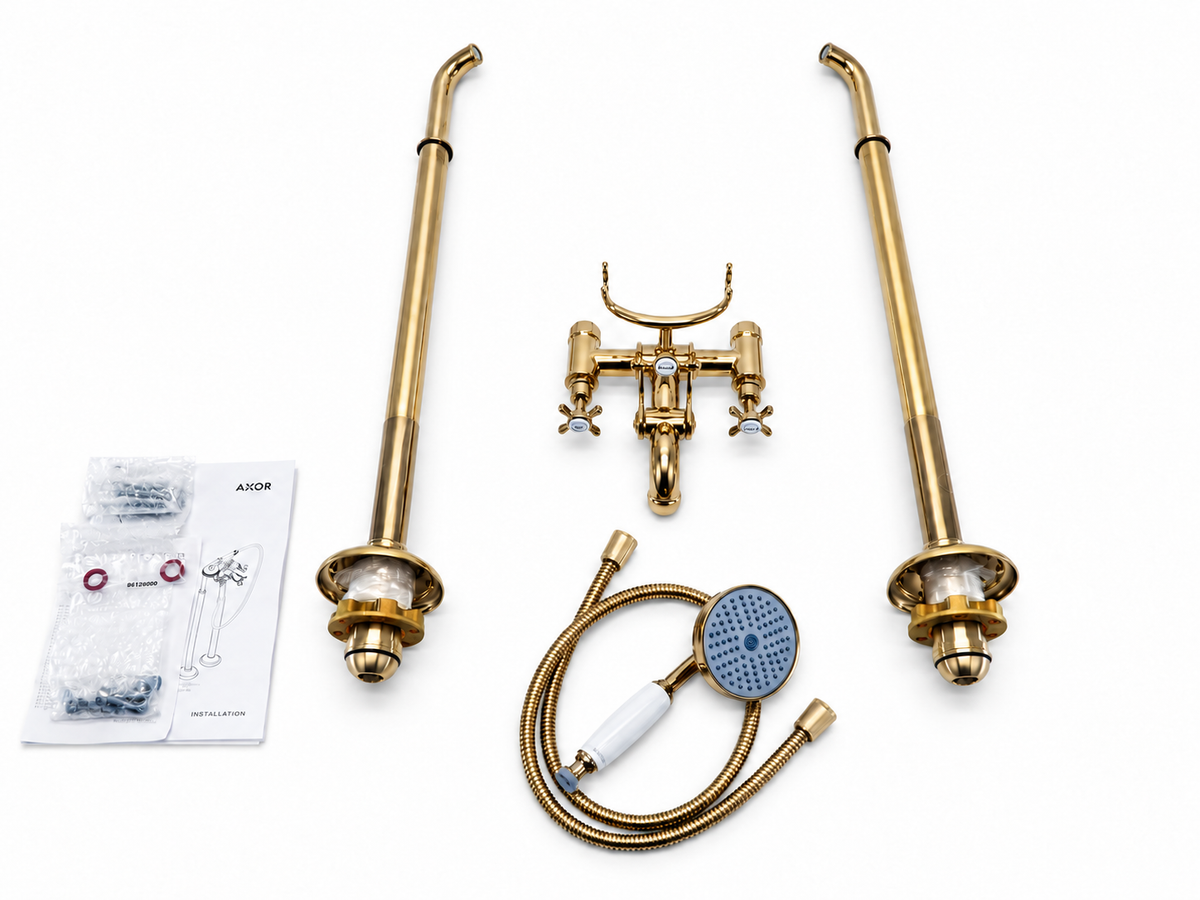 Hansgrohe Axor Montreux tweegreeps badmengkraan vrijstaand (gepolijst optic gold)