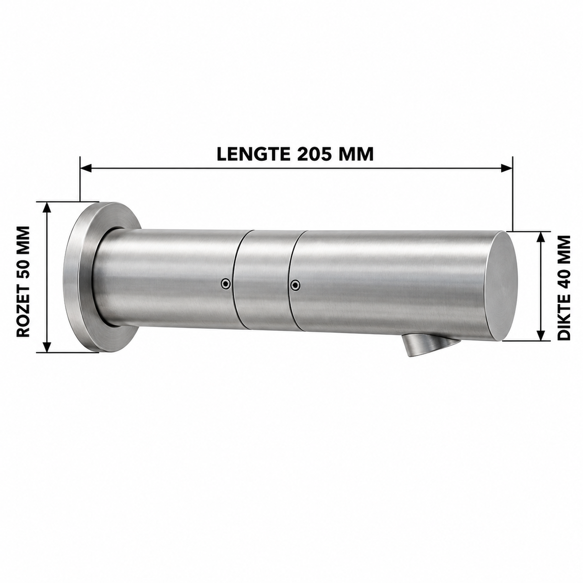 Best Design Ore Trance Inbouw Wastafelmengkraan Wandmodel – Industrieel Design – RVS
