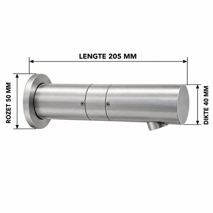 Best Design Ore Trance Inbouw Wastafelmengkraan Wandmodel – Industrieel Design – RVS