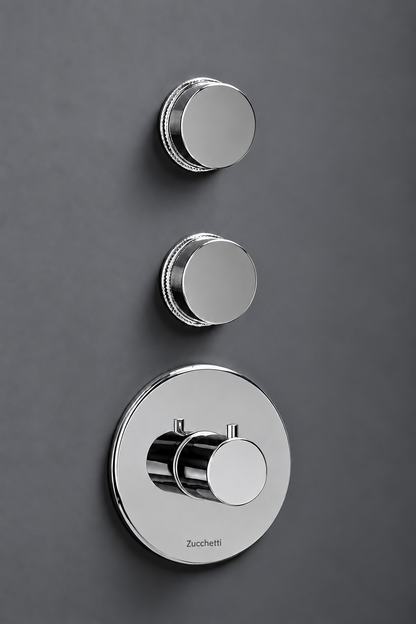 Zucchetti Savoir design inbouw douchthermostaat met 2 stopkranen voor 2 functie, chroom