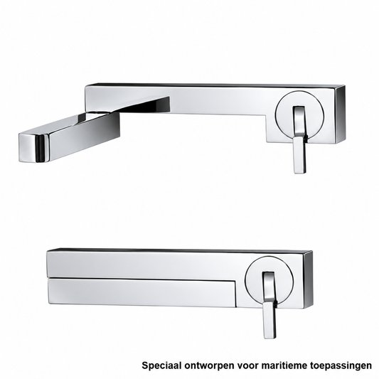 Forest & Suarti Strip luxe opklapbare wandmengkraan voor compacte ruimtes Chroom