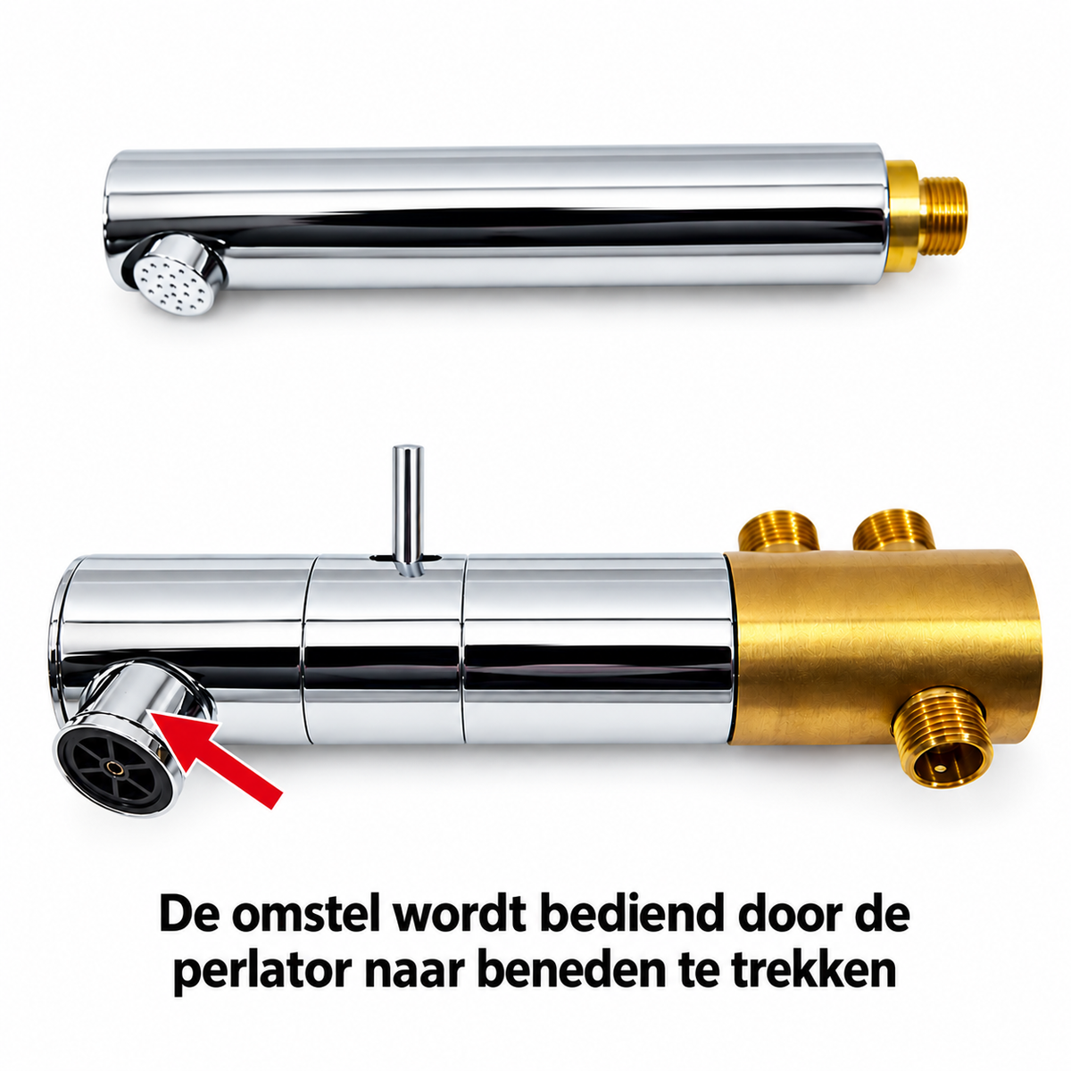 Supergrif D38 Exclusieve design inbouw bad en douche met vaste hoofddouche in chroom