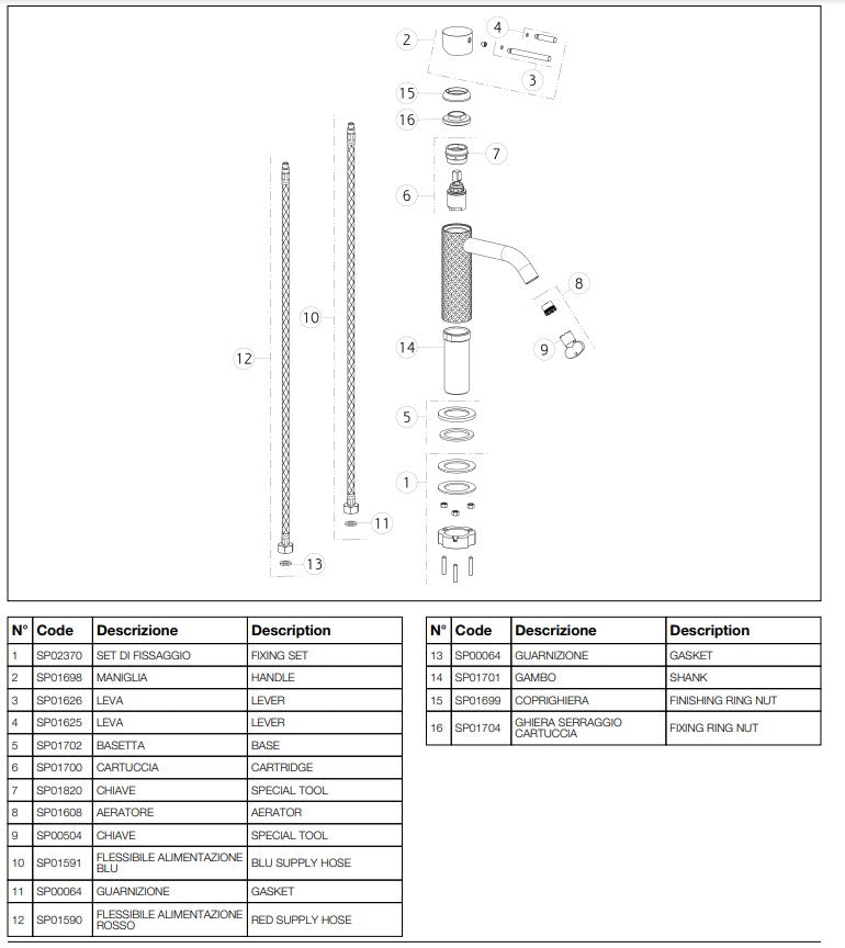 Gessi Intreccio wastafelkraan zwart metaal geborsteld PVD