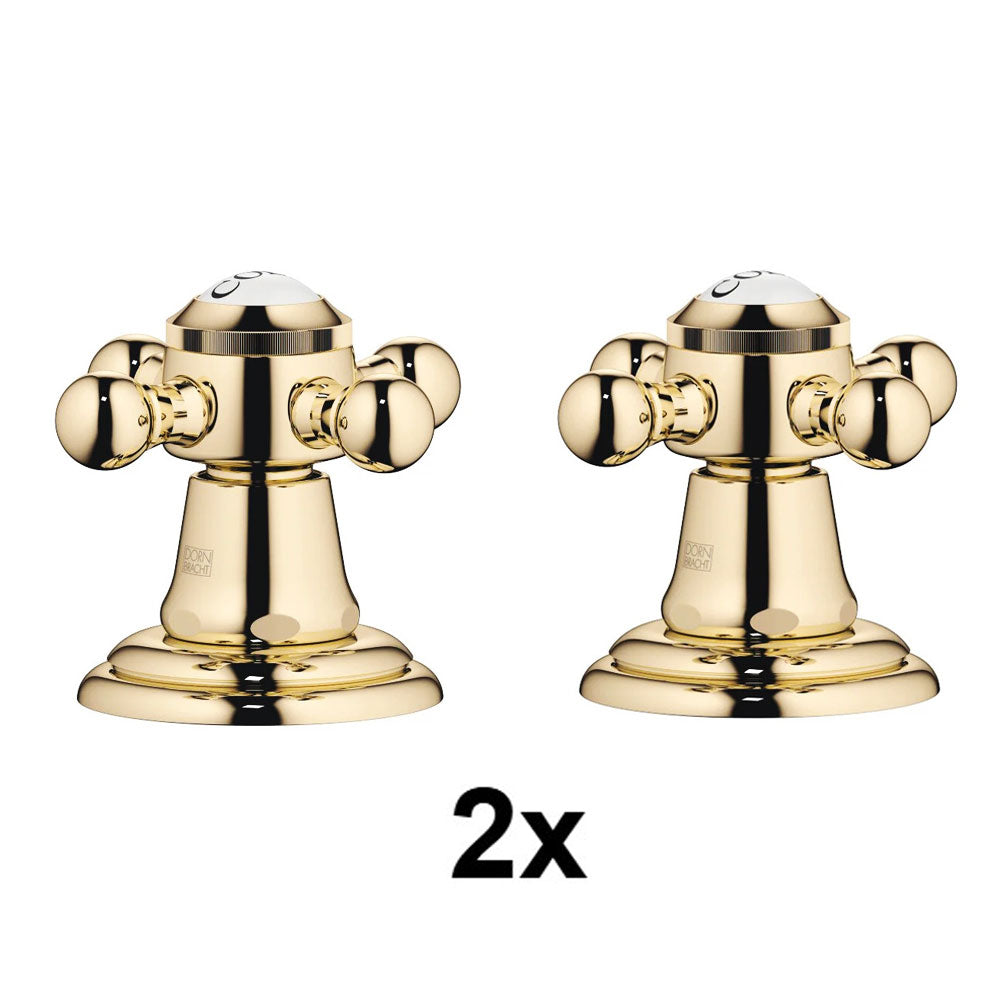 2 x Dornbracht Madison stopkranen koud en warm, messing