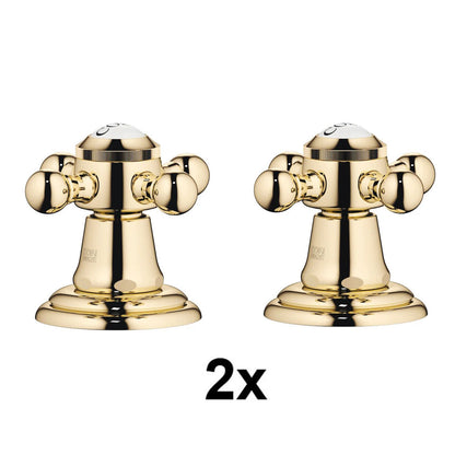 2 x Dornbracht Madison stopkranen koud en warm, messing