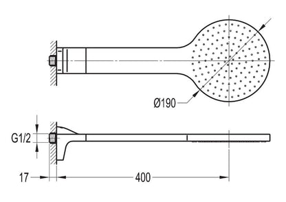 Flova Essence regendouche met geïntegreerde wandarm chroom 