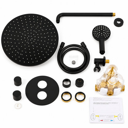 Salenzi Giro compleet inbouw set 2-weg douche thermostaat hoofddouche Ø 400 mm mat zwart