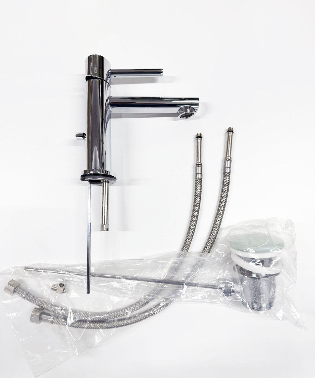 Gessi Ovale ééngreeps wastafelmengkraan, met 1 1/4 waste, 120 mm uitloop, Chroom