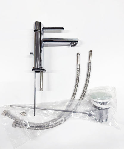 Gessi Ovale ééngreeps wastafelmengkraan, met 1 1/4 waste, 120 mm uitloop, Chroom