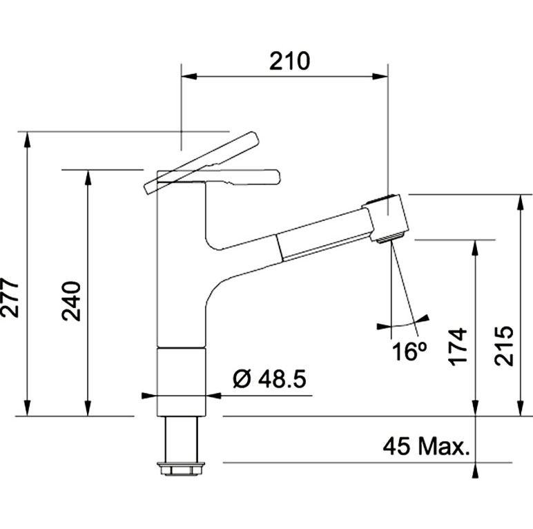 Franke Frames FS TL SP keukenmengkraan met uitrekbare handdouche RVS