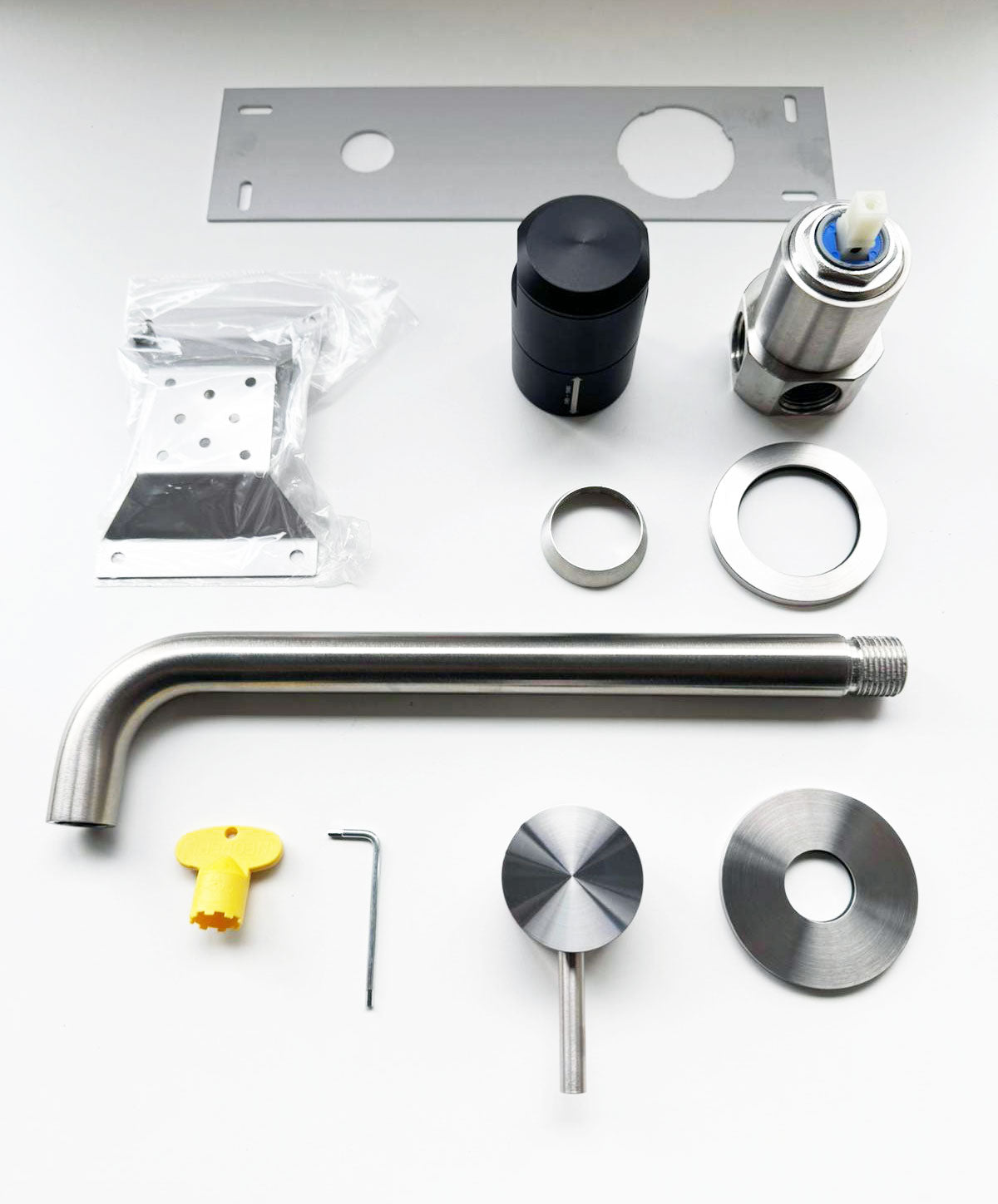 Cisal Xion of Xenz Pure RVS 316 Serie wastafelkraan 2-gats compleet met inbouwdeel 250 mm lang RVS geborsteld