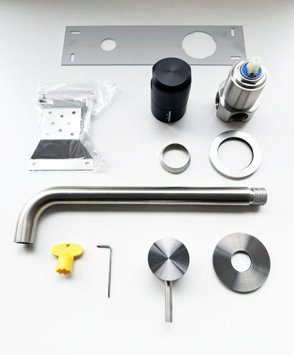 Cisal Xion of Xenz Pure RVS 316 Serie wastafelkraan 2-gats compleet met inbouwdeel 250 mm lang RVS geborsteld