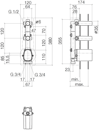 Dornbracht Deqeu xTool Thermostaatmoduul met afbouwdelen, chroom