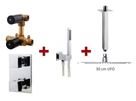 Wiesbaden type 125 thermostatische Inbouw regendoucheset