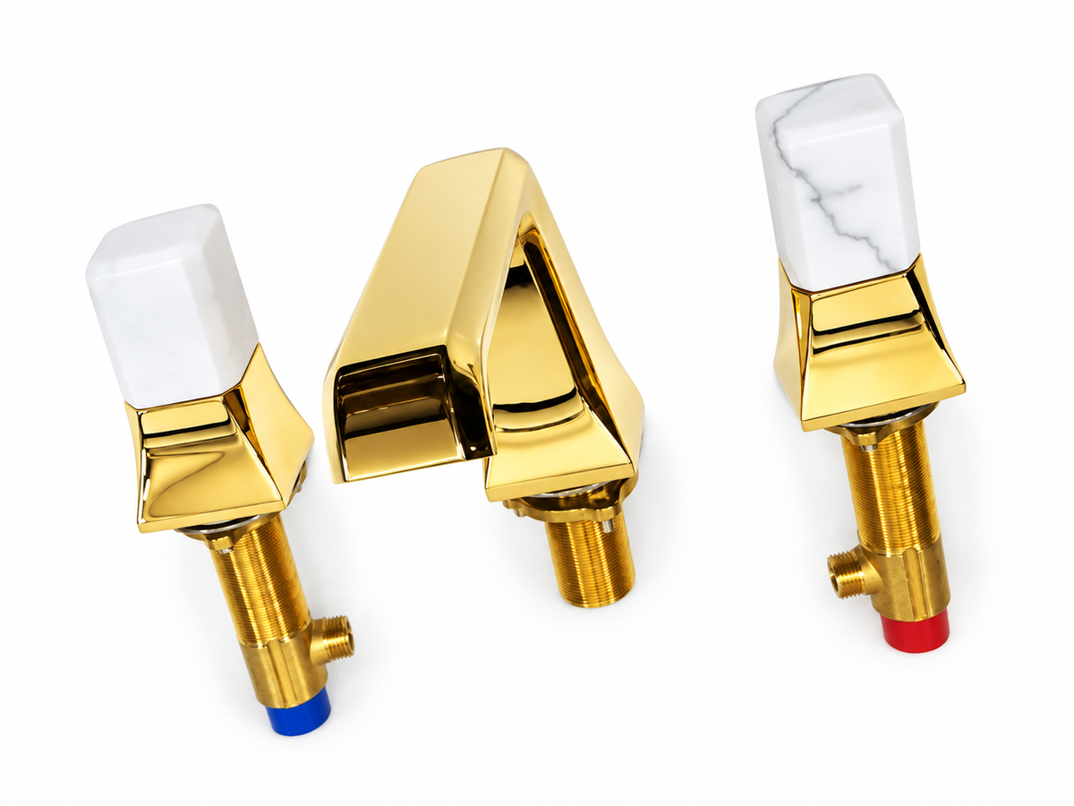 Cristina Italy Regular 3 gats prachtige italiaans design wastafelmengkraan (rose goud)