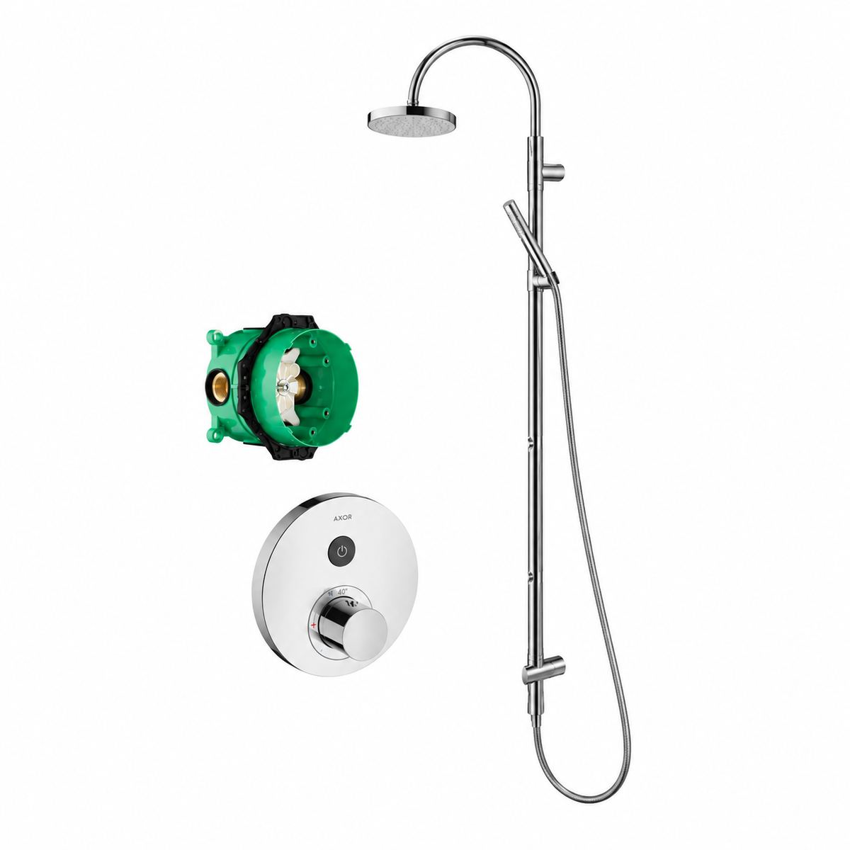 Cristina en Hansgrohe Axor ShowerSelect, ShowerRail inbouw doucheset chroom