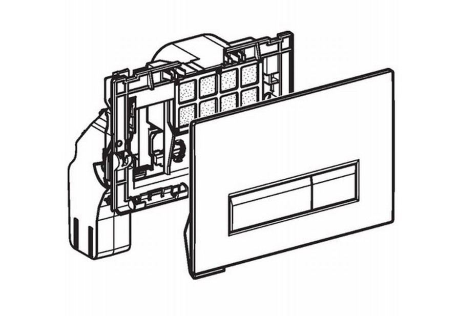 Geberit Sigma 40 bedieningsplaat met duofresh geurafzuigingsset wit-aluminium