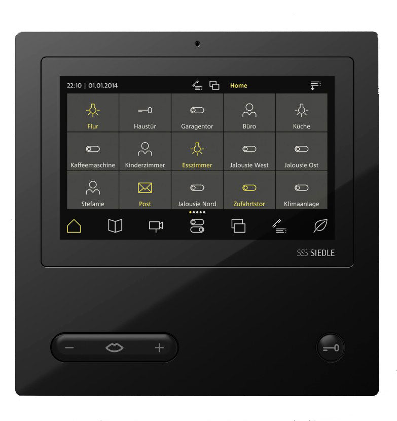 Siedle In-Home-Bus Video-Paneel. binnenstation met touchscreen 17,8 cm, zwart