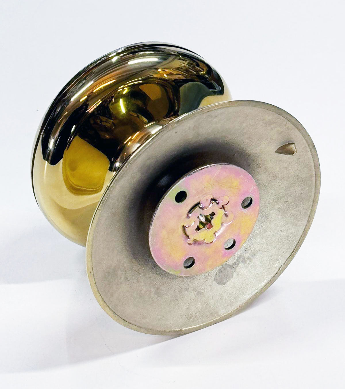 Messing deurknop diameter Ø 73 mm op rozet vaste deurknop