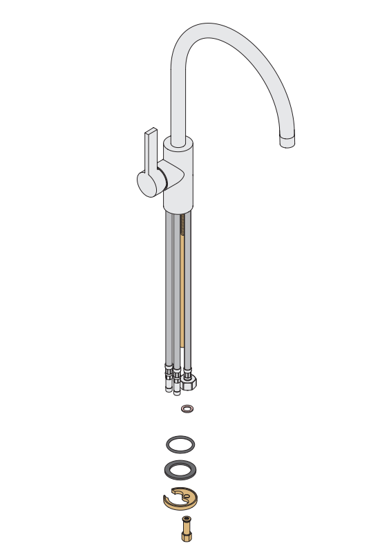 Dornbracht Tara Ultra lagedruk keukenkraan voor spoel/Profi douche, chroom