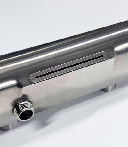 Hotbath Cobber badthermostaat Cascade watervaluitloop geborsteld mat nikkel