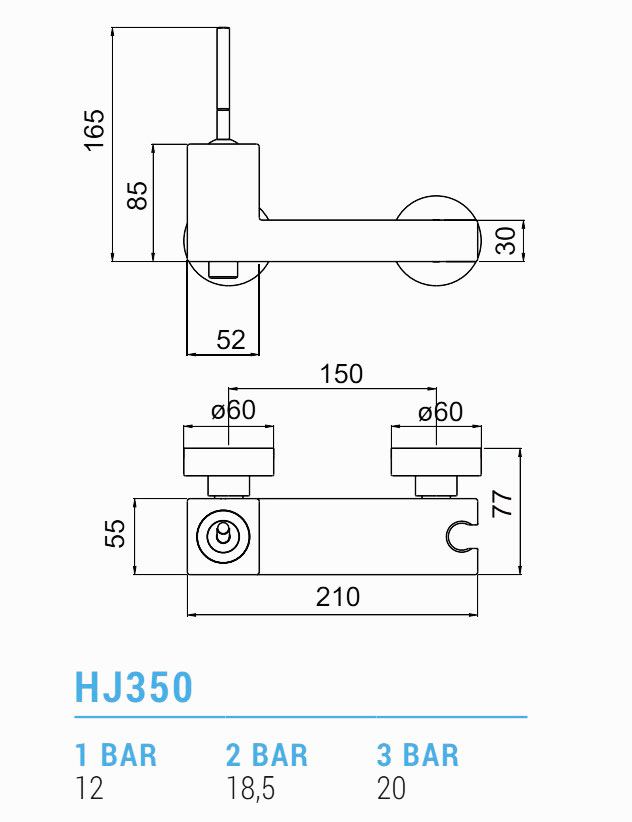 IB Rubinetterie 1-greeps design douchemengkraan met keramisch joystick bediening chroom