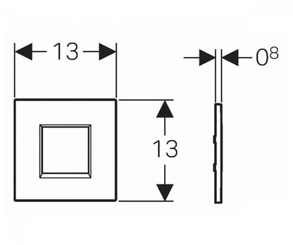 Geberit Type 30 urinoir bedieningsplaat elektronisch batterijvoeding glans wit met chroom 