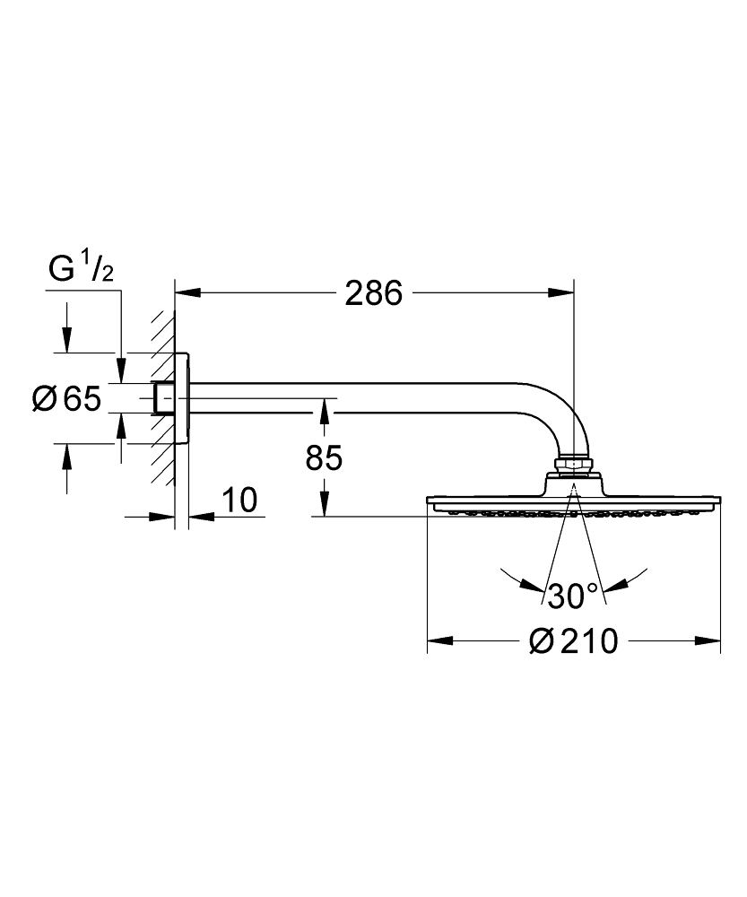 Grohe Grohtherm 3000 Cosmopolitan inbouw thermostaat doucheset 2-weg rainshower 21 cm, chroom