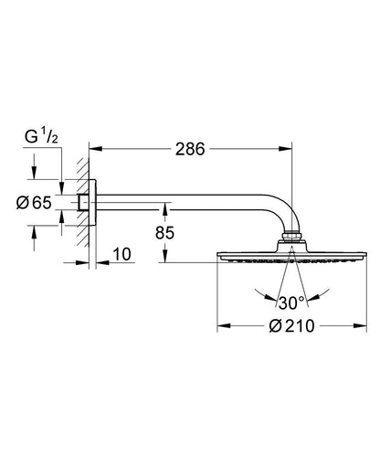 Grohe Grohtherm 3000 Cosmopolitan inbouw thermostaat doucheset 2-weg rainshower 21 cm, chroom