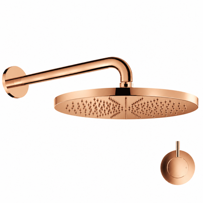 Hotbath Cobber universeel hoofddouche  30 cm inclusief wandarm roze goud