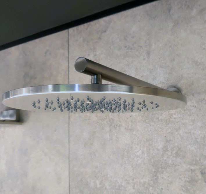 Gessi 316 hoofddouche 350 mm met wandbevestiging RVS