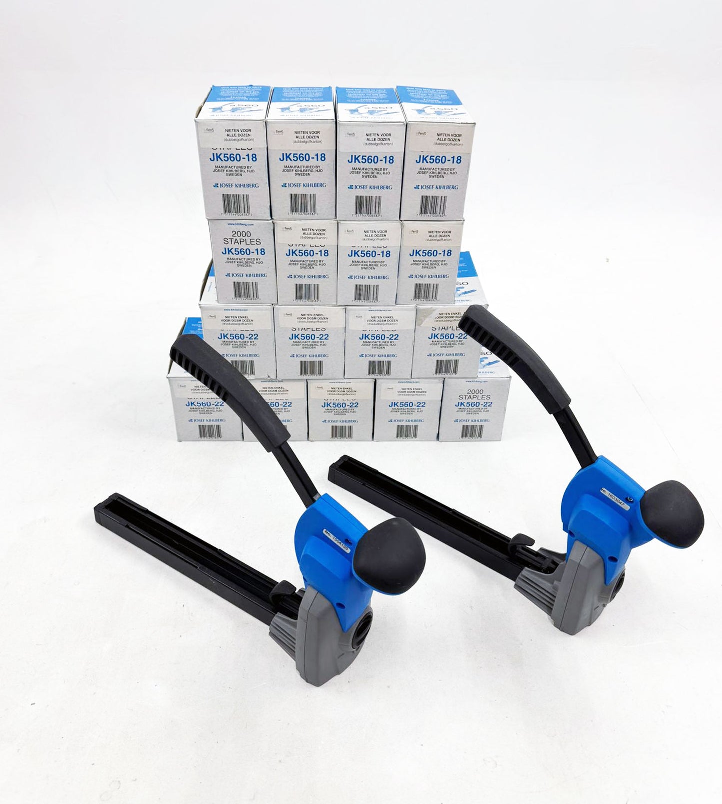 2 x Josef Kihlberg A560M 18 mm en A560 M22M 22 mm handbediende bovenkartonsluiters