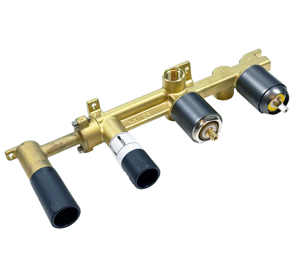 Nobili Well wand inbouw badmengkraan met automatische omstelinrichting, London Grey (gun metal)