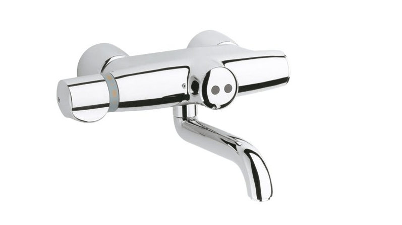 Grohe Europlus E wandkraan 6 V infrarood, Chroom
