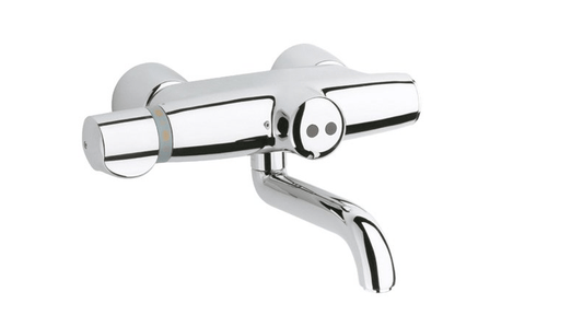 Grohe Europlus E wandkraan 6 V infrarood, Chroom