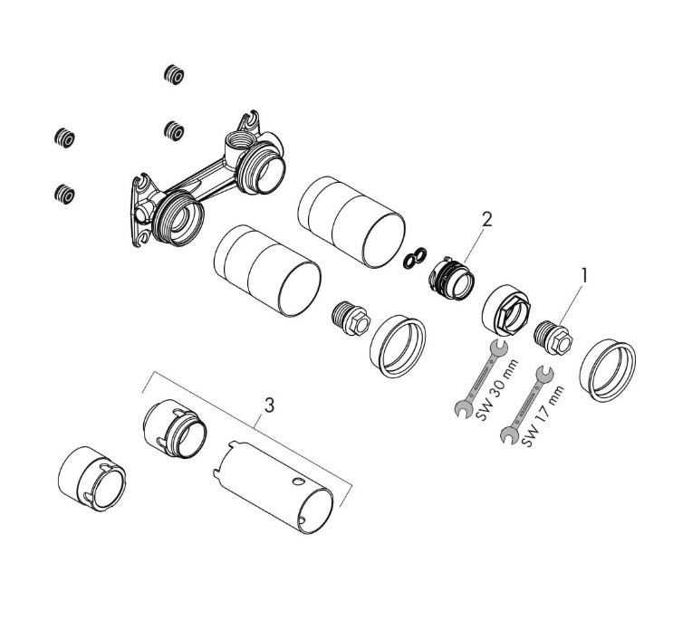 Hansgrohe AXOR Citterio M wastafelkraan wand inbouw voorsprong 227 mm, chroom