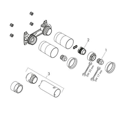 Hansgrohe AXOR Citterio M wastafelkraan wand inbouw voorsprong 227 mm, chroom