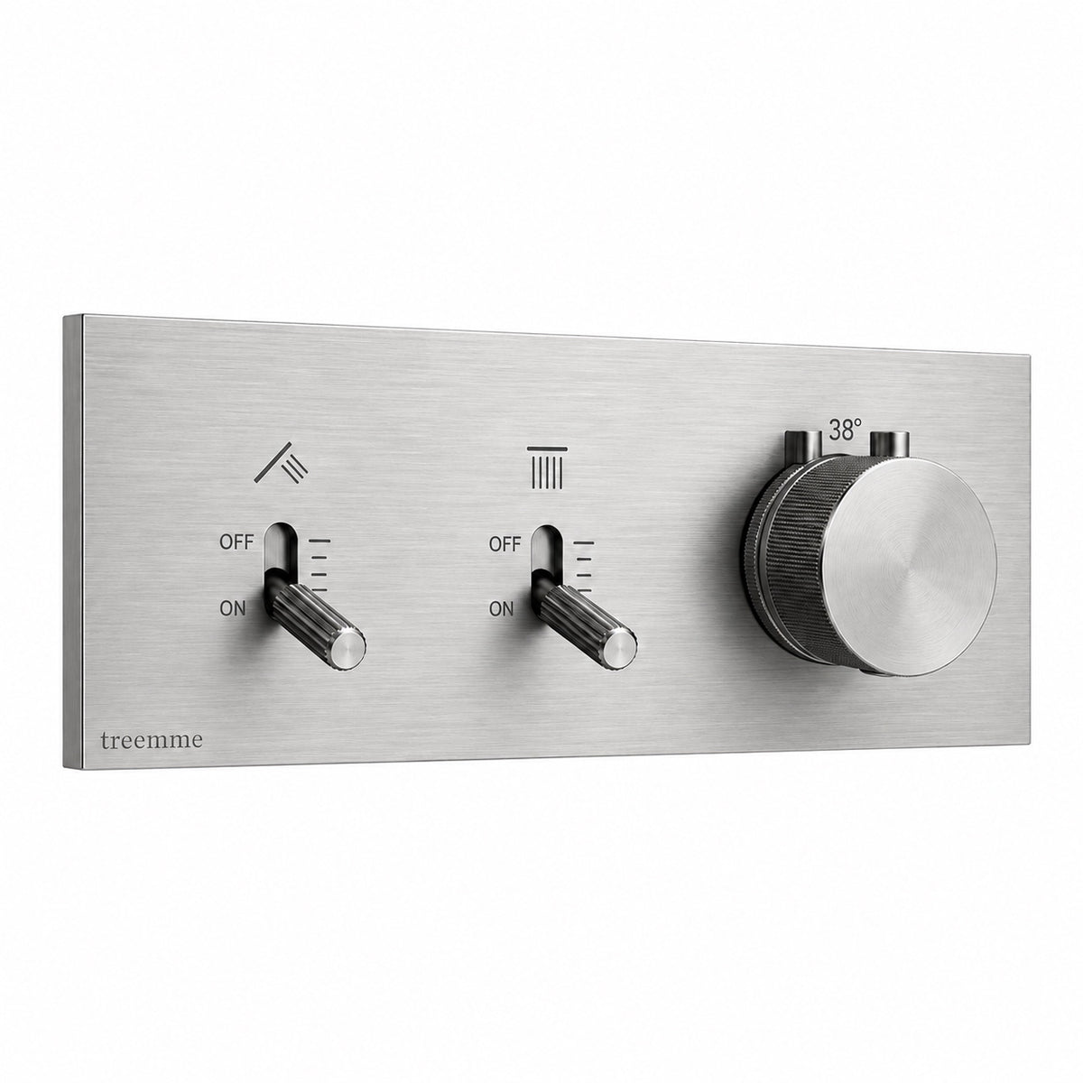 Treemme Watt design inbouw douchekraan thermostatisch met omstel RVS/INOX