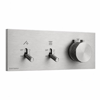 Treemme Watt design inbouw douchekraan thermostatisch met omstel RVS/INOX