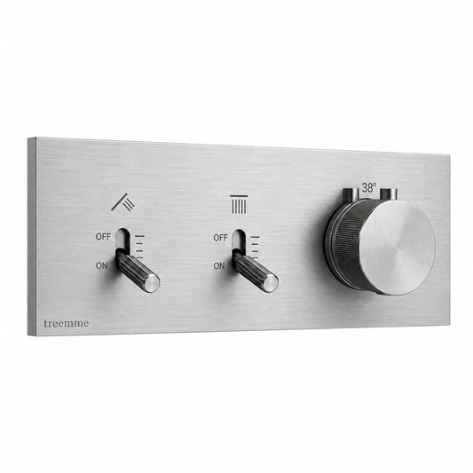 Treemme Watt design inbouw douchekraan thermostatisch met omstel RVS/INOX